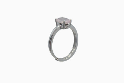 Divya दिव्या | Rosenquarz | Ring | Silber | Rhodiniert